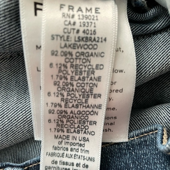 FRAME Sylvie Kick Boot Jeans Lakewood Womens Size 27 Relaxed, High Rise Raw Hem - Picture 8 of 9